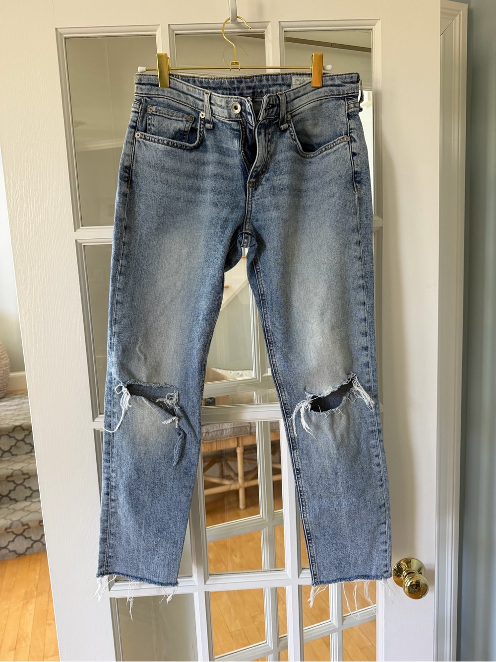 Rag & Bone Cropped Dre Low Rise Slim Boyfriend Jeans - Size 25